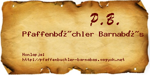 Pfaffenbüchler Barnabás névjegykártya