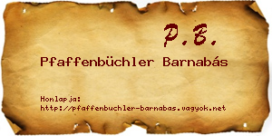 Pfaffenbüchler Barnabás névjegykártya